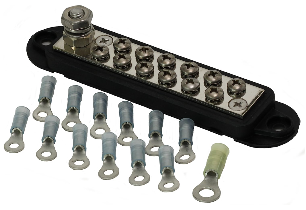 YONGJIANGXIA 1/0 To 8 Gauge Power/Ground Distribution Block – 1 Input To 4 Output (PD-02)