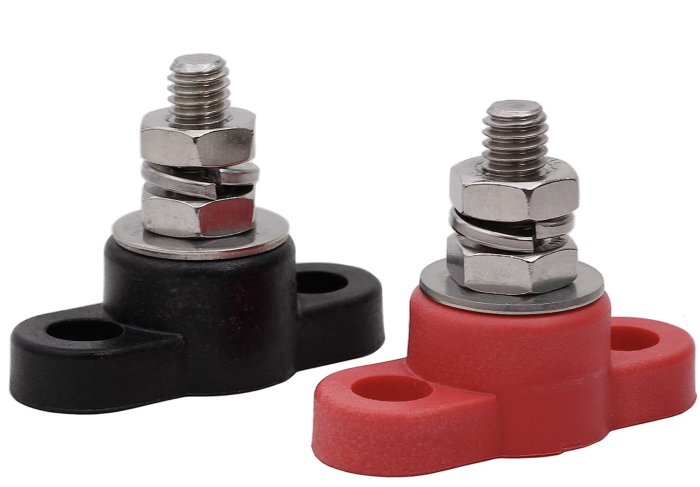 Fastronix Solutions - 5/16" Single Stud Power & Ground Junction Block (Red & Black)